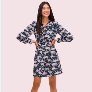 Kate Spade ♠️ Dotted Panther Print Belted Dress